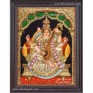 Saraswathi 3D Tanjore Painting