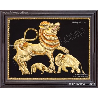 Simha Yazhi Tanjore Painting