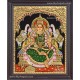 Gajalakshmi with Green Saree Tanjore Painting