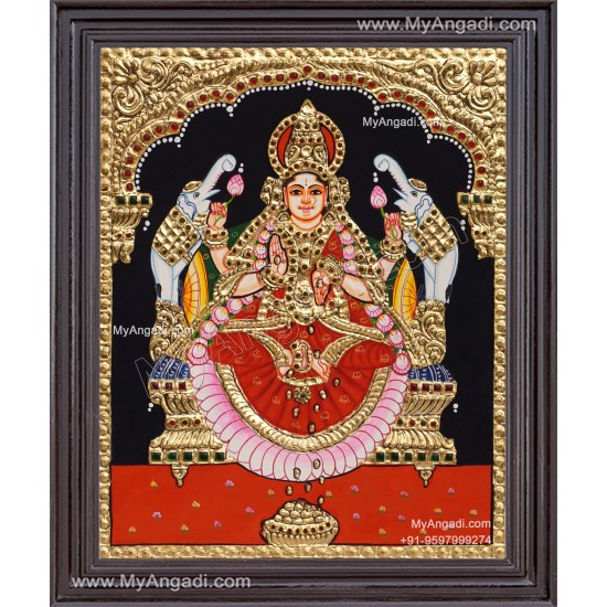 Gajalakshmi  Tanjore Painting