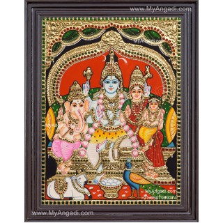 Shiva Family Tanjore Painting