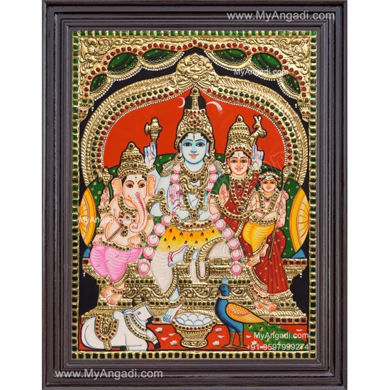 Shiva Family Tanjore Painting