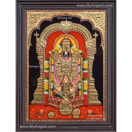 Balaji with Lakshmi Tanjore Painting