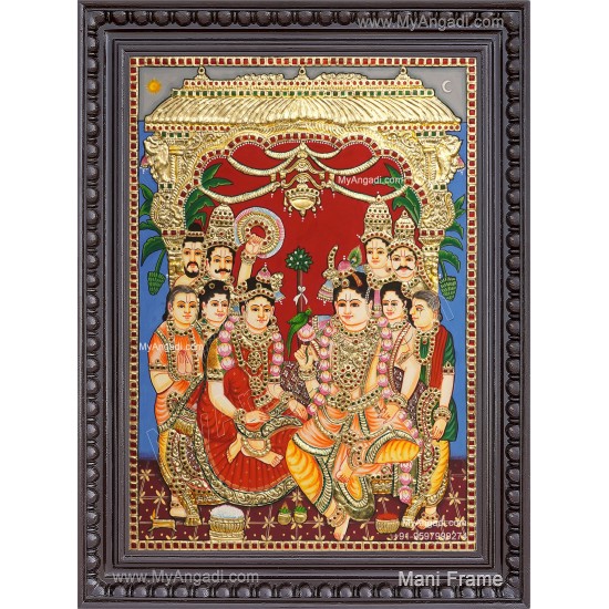 Krishna Rukmani Kalyanam Tanjore Painting