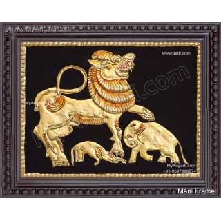 Simha Yazhi Tanjore Painting