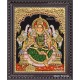 Gajalakshmi with Green Saree Tanjore Painting