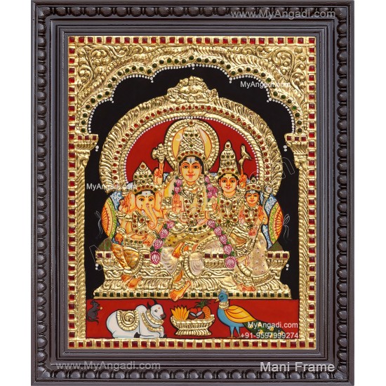 Shiva Family Tanjore Painting Shiva Family Tanjore Painting