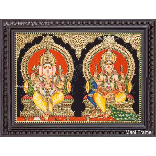 Ganesha Murugar  Tanjore Painting