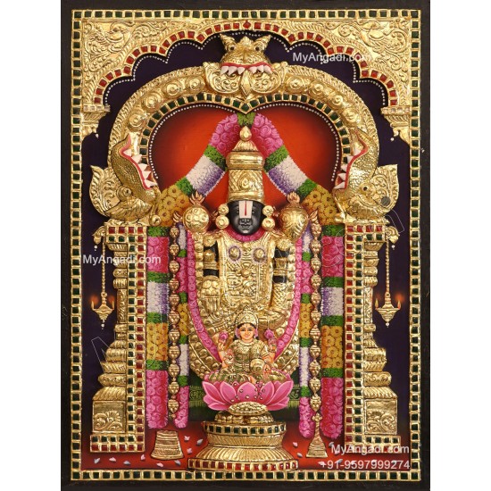 3d Balaji Lakshmi Tanjore Painting 3d Balaji Lakshmi Tanjore Painting