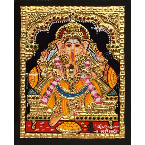 5 Set Ganesha Murugan Balaji Lakshmi Saraswathi Tanjore painting