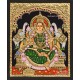 Gajalakshmi with Green Saree Tanjore Painting