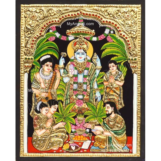 Sathya Narayana Tanjore Painting Sathya Narayana Tanjore Painting