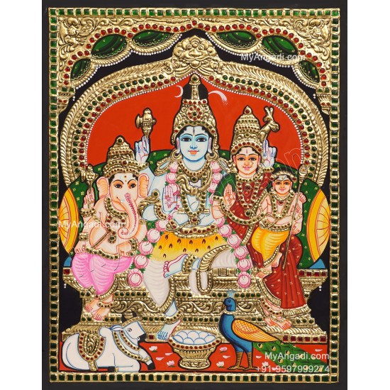 Shiva Family Tanjore Painting