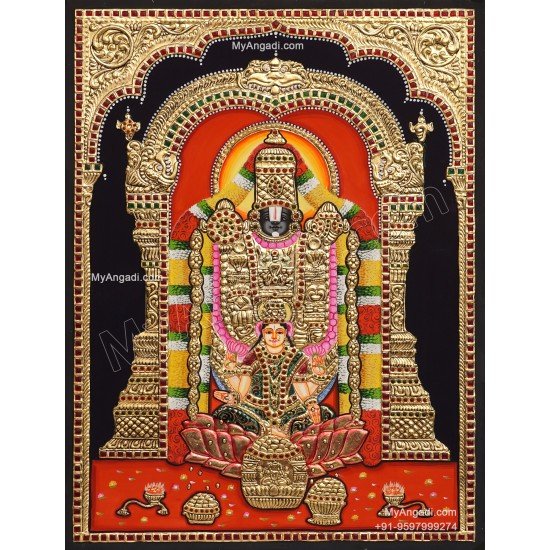 Balaji with Lakshmi Tanjore Painting Balaji with Lakshmi Tanjore Painting
