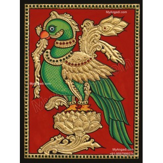 Parrot Tanjore Painting
