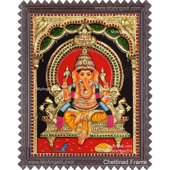 3D Ganesha Tanjore Painting