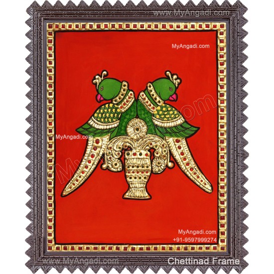 Parrot Tanjore Painting