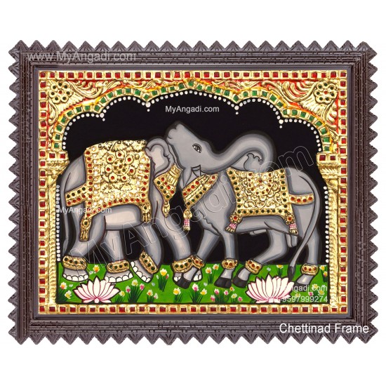 Bull  Elephant Tanjore Painting