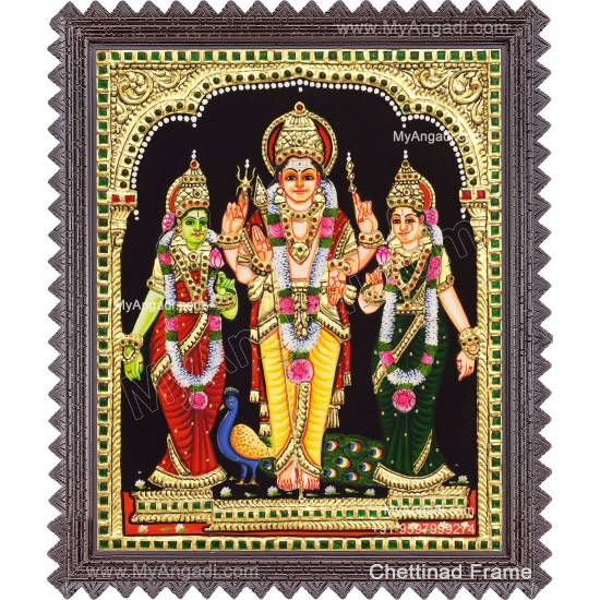 Murugar Valli Deivanai Tanjore Painting