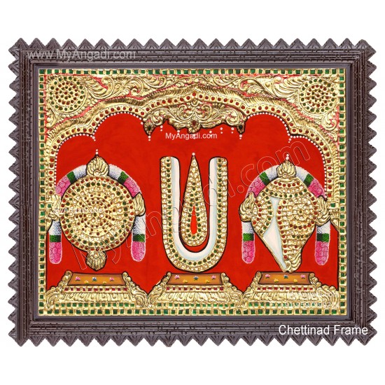 Naamam Shankh Chakram Tanjore Painting