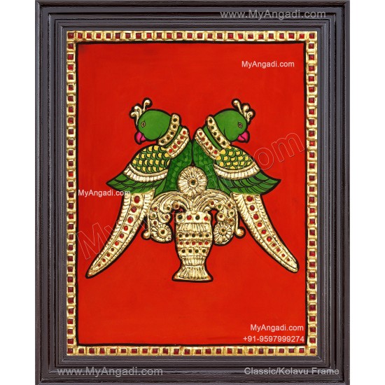 Parrot Tanjore Painting