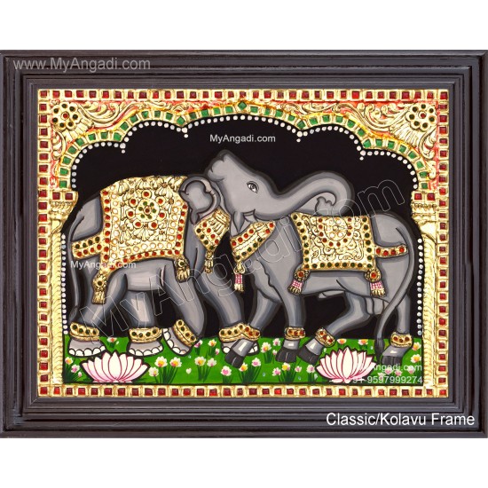 Airavateshwarar Bull  Elephant Tanjore Painting
