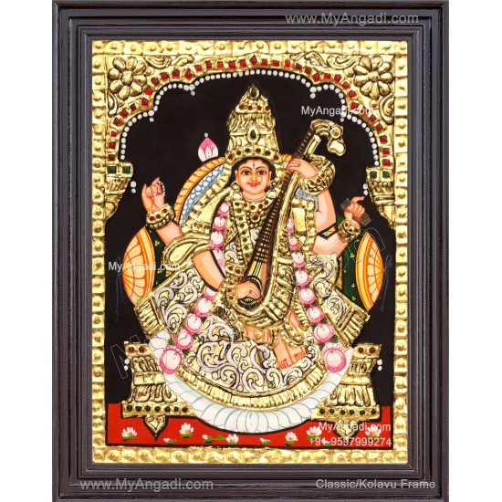 Saraswathi Tanjore Painting