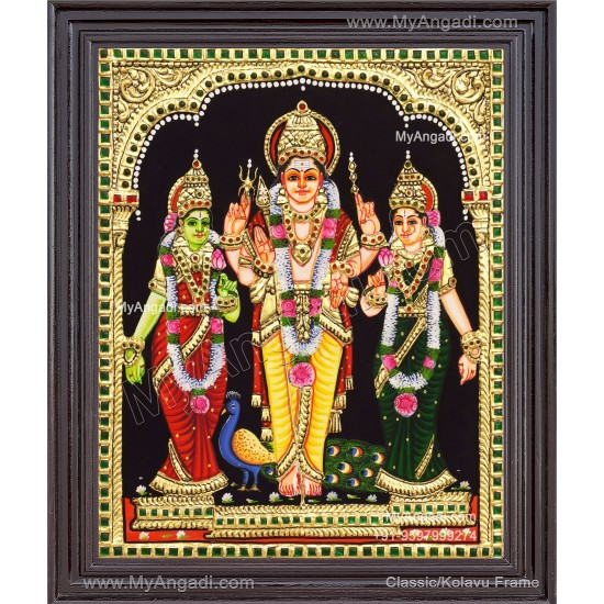 Murugar Valli Deivanai Tanjore Painting