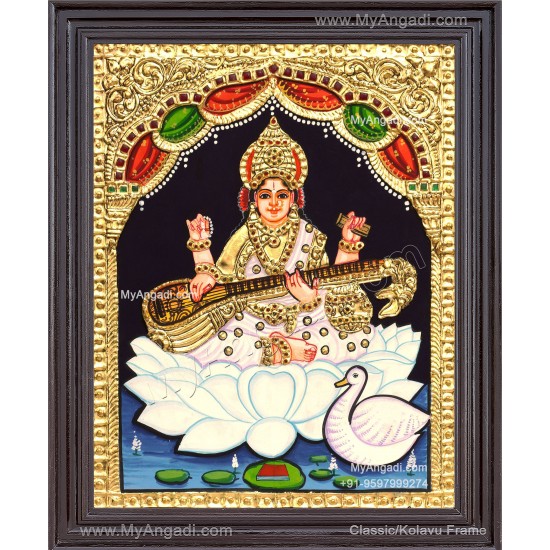 Saraswathi Tanjore Painting