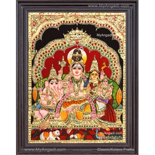 Shiva Kudumbam Tanjore Painting