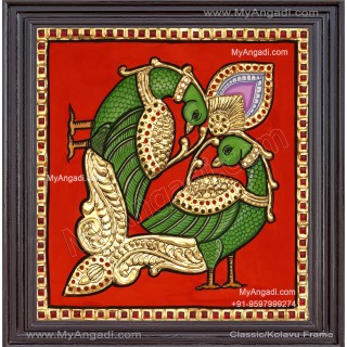 Parrot Tanjore Painting