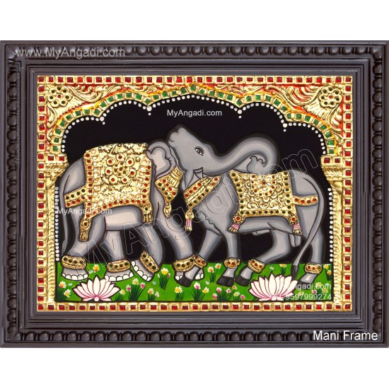 Bull  Elephant Tanjore Painting