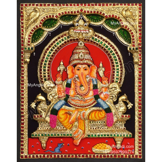3D Ganesha Tanjore Painting