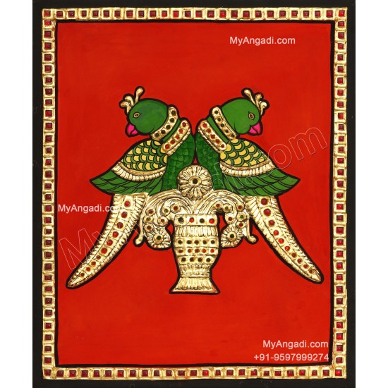 Parrot Tanjore Painting