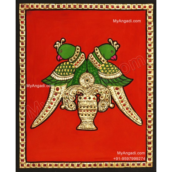 Parrot Tanjore Painting