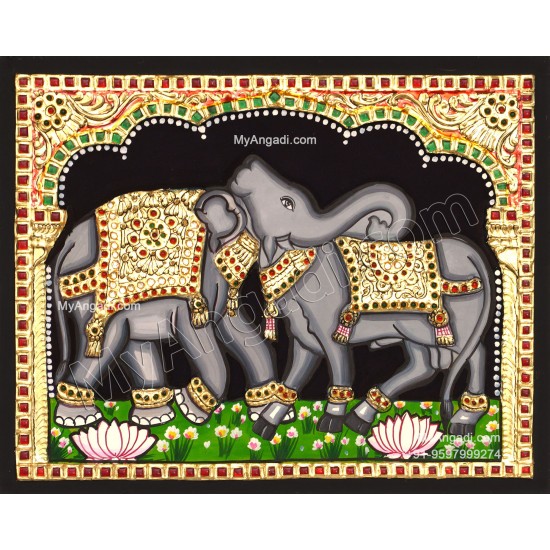 Airavateshwarar Bull  Elephant Tanjore Painting