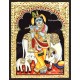 Krishna With Cow Calf and Flute Tanjore Paintings