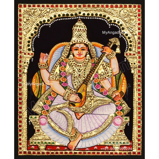 Saraswathi Tanjore Painting