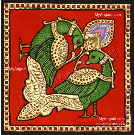 Parrot Tanjore Painting