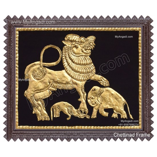 Simha Yazhi Tanjore Painting