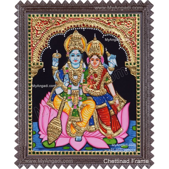 Vishnu Lakshmi Tanjore Painting