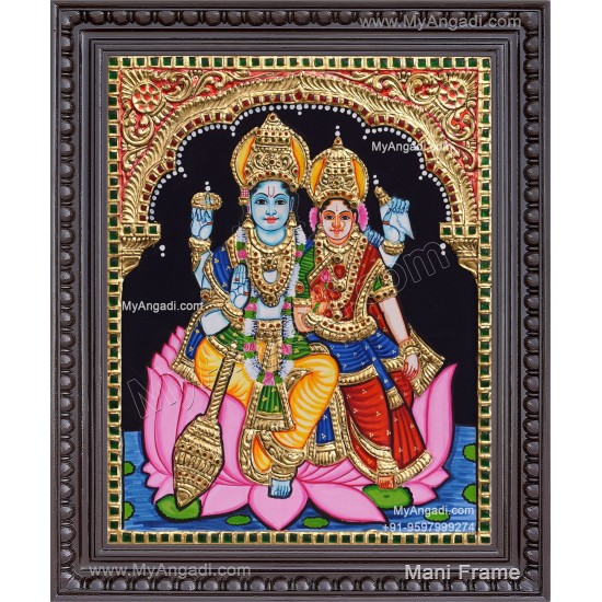 Vishnu Lakshmi Tanjore Painting