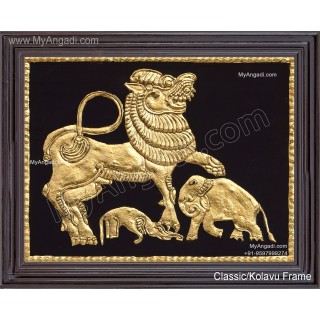 Simha Yazhi Tanjore Painting