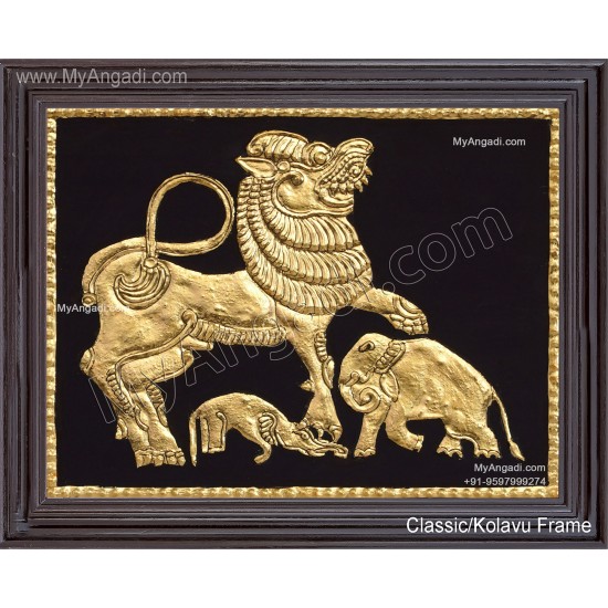 Simha Yazhi Tanjore Painting