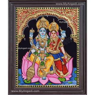 Vishnu Lakshmi Tanjore Painting