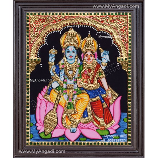 Vishnu Lakshmi Tanjore Painting