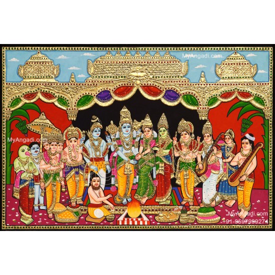 Srinivasa Kalyanam Tanjore Painting