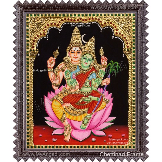 Shivan Parvathi Tanjore Painting