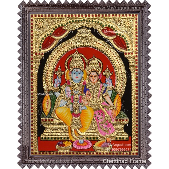 Vishnu Lakshmi Tanjore Painting