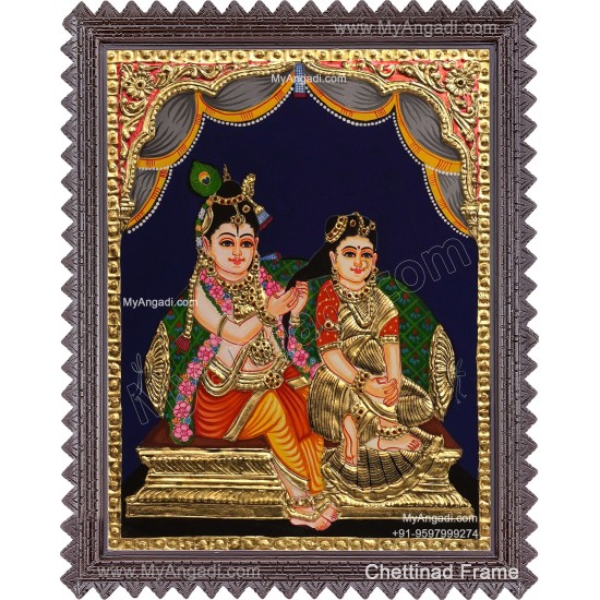 Jada Krishna Tanjore Painting Jada Krishna Tanjore Painting